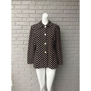Saville Suit Women Brown/ Cream Polka Dot Blouse Size 10P